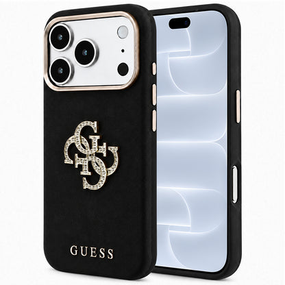 Husa pentru Apple iPhone 18 Pro / 17 Pro, Guess, Smooth Big Strass Logo, Neagra