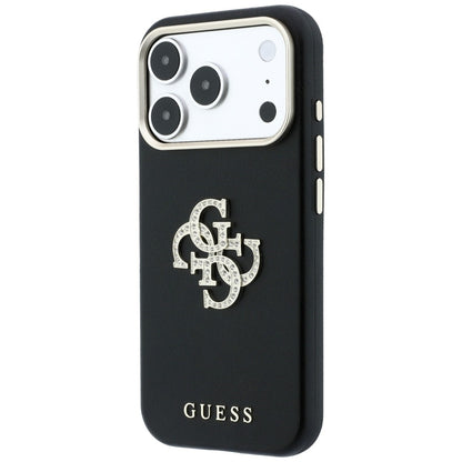Husa pentru Apple iPhone 18 Pro / 17 Pro, Guess, Smooth Big Strass Logo, Neagra