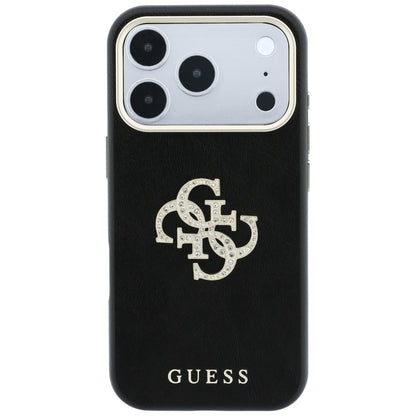 Husa pentru Apple iPhone 18 Pro / 17 Pro, Guess, Smooth Big Strass Logo, Neagra