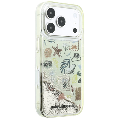 Husa pentru Apple iPhone 18 Pro / 17 Pro, Karl Lagerfeld, Liquid Glitter Beach and Sand, Bej