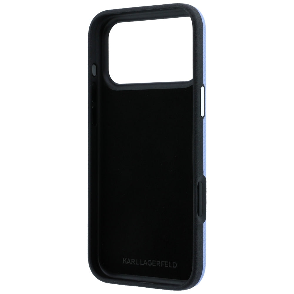 Husa pentru Apple iPhone 18 Pro / 17 Pro, Karl Lagerfeld, Smooth Big Resin Signature Logo, Bleu