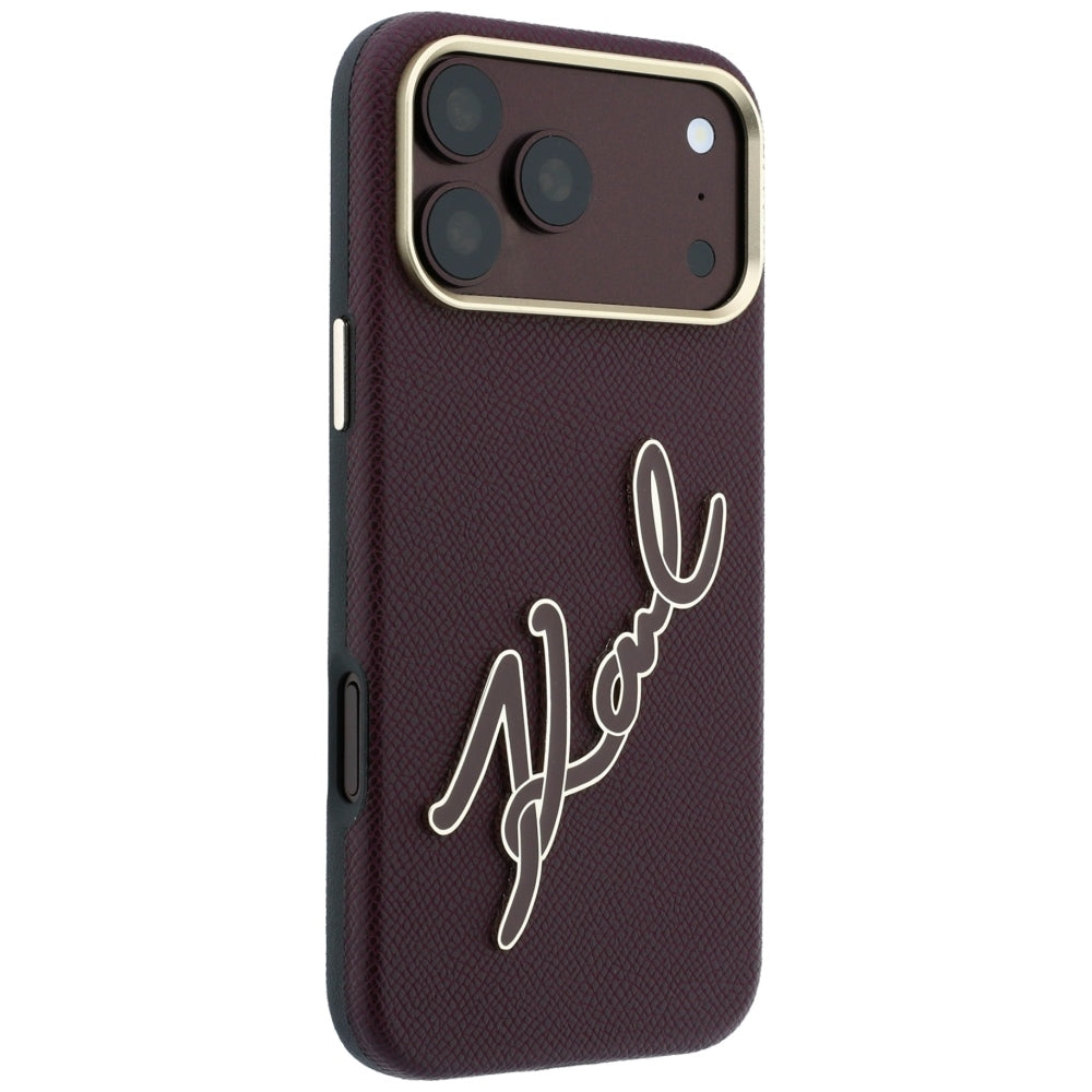 Husa pentru Apple iPhone 18 Pro / 17 Pro, Karl Lagerfeld, Smooth Big Resin Signature Logo, Visinie