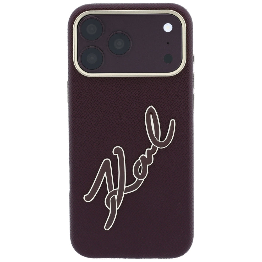 Husa pentru Apple iPhone 18 Pro / 17 Pro, Karl Lagerfeld, Smooth Big Resin Signature Logo, Visinie