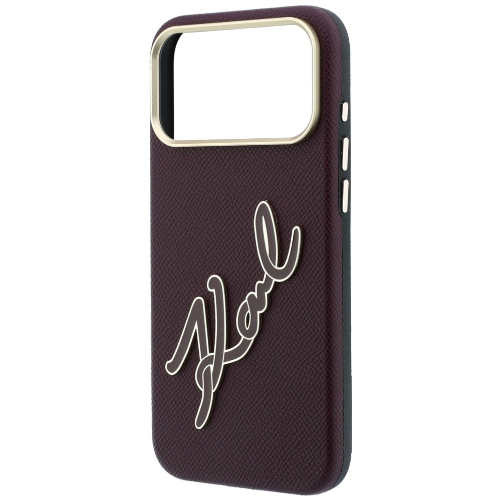 Husa pentru Apple iPhone 18 Pro / 17 Pro, Karl Lagerfeld, Smooth Big Resin Signature Logo, Visinie