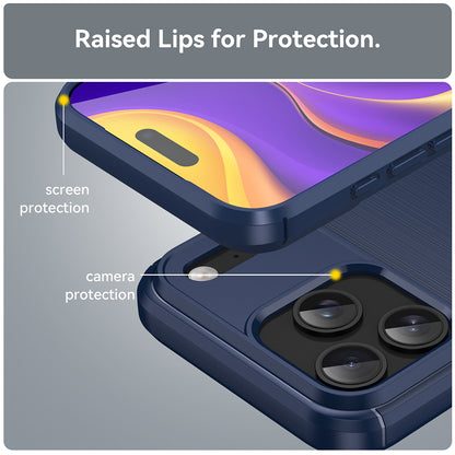 Husa pentru Apple iPhone 18 Pro / 17 Pro, Techsuit, Carbon, Albastra