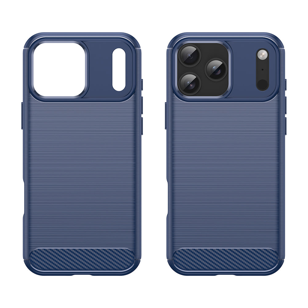 Husa pentru Apple iPhone 18 Pro / 17 Pro, Techsuit, Carbon, Albastra