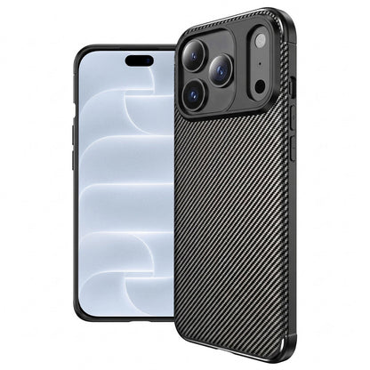 Husa pentru Apple iPhone 18 Pro / 17 Pro, Techsuit, CarbonFiber, Neagra