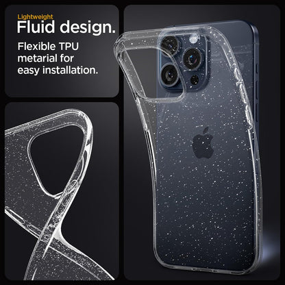 Husa pentru Apple iPhone 18 Pro / 17 Pro, Techsuit, SparkleSkin, Transparenta