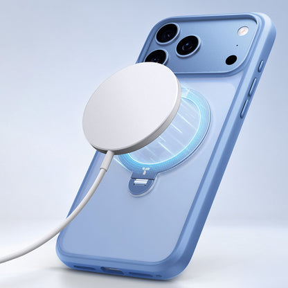 Husa MagSafe pentru Apple iPhone 18 Pro / 17 Pro, Torras, Ostand Spin, Albastra
