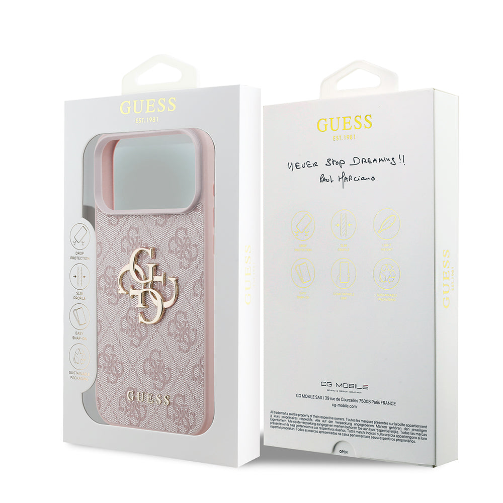 Husa pentru Apple iPhone 18 Pro Max / 17 Pro Max, Guess, 4G Big Logo, Roz