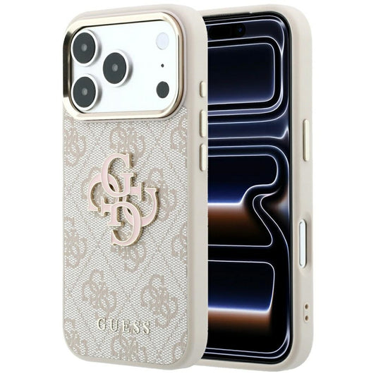 Husa pentru Apple iPhone 18 Pro Max / 17 Pro Max, Guess, 4G Big Resin Logo, Roz