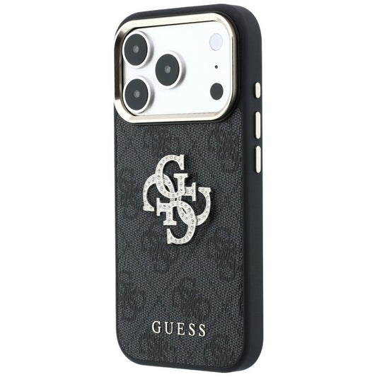 Husa pentru Apple iPhone 18 Pro Max / 17 Pro Max, Guess, 4G Big Strass Logo, Neagra