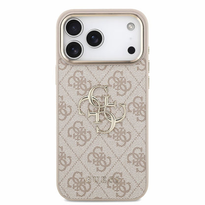 Husa pentru Apple iPhone 18 Pro Max / 17 Pro Max, Guess, 4G Classic Logo with Strap, Roz Aurie