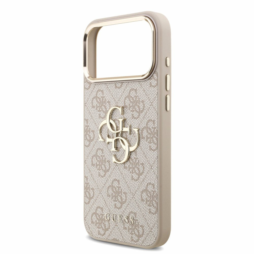 Husa pentru Apple iPhone 18 Pro Max / 17 Pro Max, Guess, 4G Classic Logo with Strap, Roz Aurie