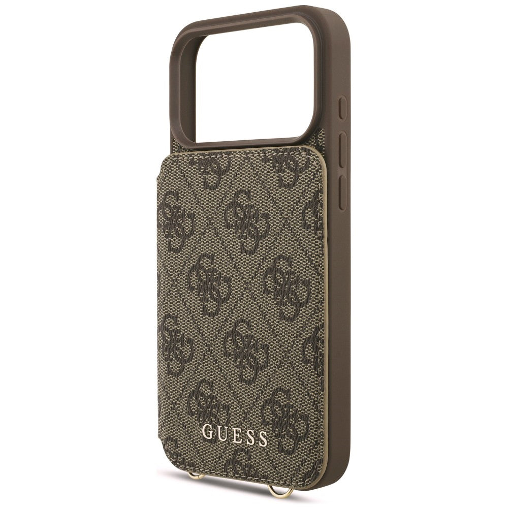 Husa pentru Apple iPhone 18 Pro Max / 17 Pro Max, Guess, 4G Crossbody Cardslot, Maro
