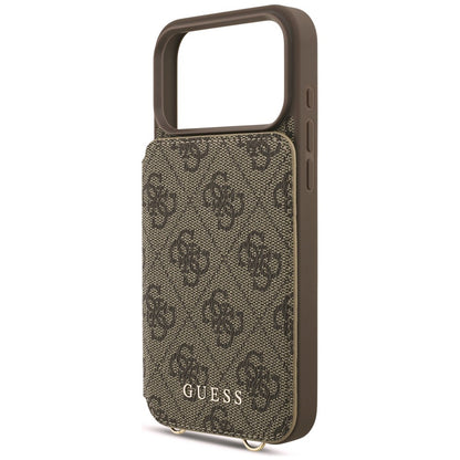 Husa pentru Apple iPhone 18 Pro Max / 17 Pro Max, Guess, 4G Crossbody Cardslot, Maro