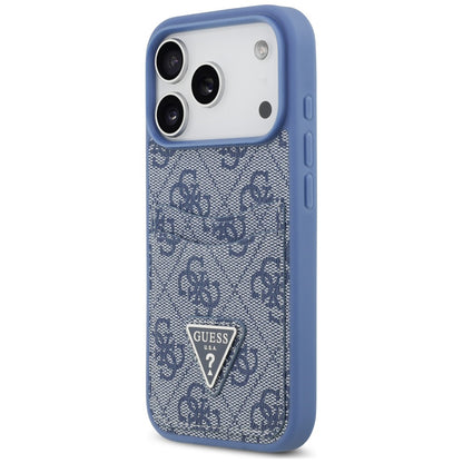 Husa pentru Apple iPhone 18 Pro Max / 17 Pro Max, Guess, 4G Double Card Triangle, Albastra