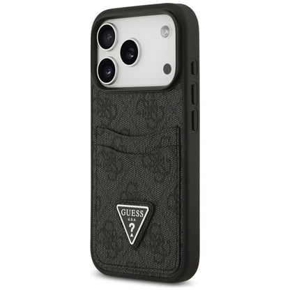 Husa pentru Apple iPhone 18 Pro Max / 17 Pro Max, Guess, 4G Double Card Triangle, Neagra