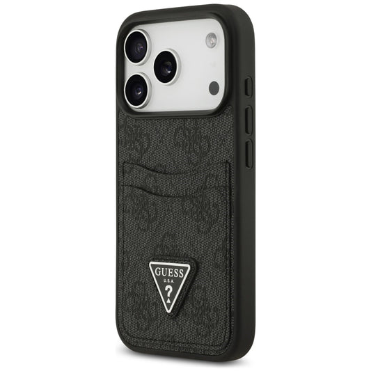 Husa pentru Apple iPhone 18 Pro Max / 17 Pro Max, Guess, 4G Double Card Triangle, Neagra