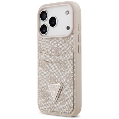 Husa pentru Apple iPhone 18 Pro Max / 17 Pro Max, Guess, 4G Double Card Triangle, Roz