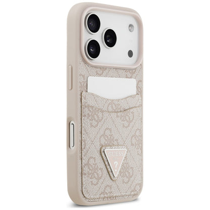 Husa pentru Apple iPhone 18 Pro Max / 17 Pro Max, Guess, 4G Double Card Triangle, Roz