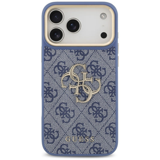 Husa pentru Apple iPhone 18 Pro Max / 17 Pro Max, Guess, Big 4G Classic Logo & Big Strap Metal Buttons, Albastra