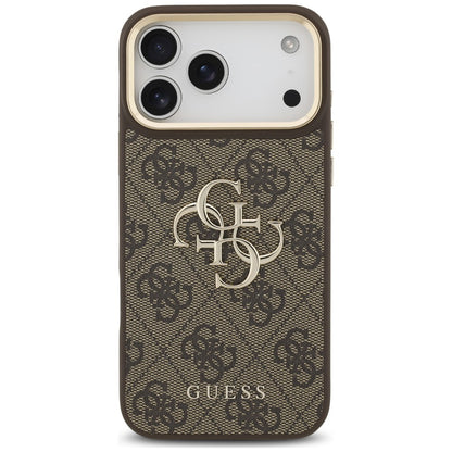 Husa pentru Apple iPhone 18 Pro Max / 17 Pro Max, Guess, Big 4G Classic Logo & Big Strap Metal Buttons, Maro