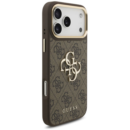 Husa pentru Apple iPhone 18 Pro Max / 17 Pro Max, Guess, Big 4G Classic Logo & Big Strap Metal Buttons, Maro