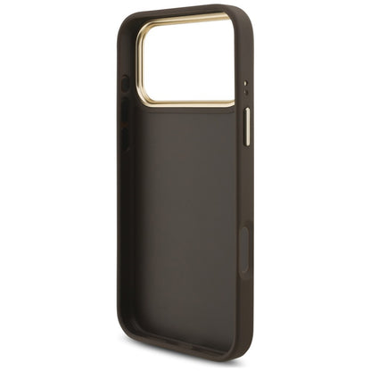 Husa pentru Apple iPhone 18 Pro Max / 17 Pro Max, Guess, Big 4G Classic Logo & Big Strap Metal Buttons, Maro