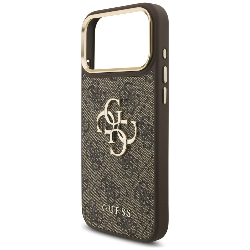 Husa pentru Apple iPhone 18 Pro Max / 17 Pro Max, Guess, Big 4G Classic Logo & Big Strap Metal Buttons, Maro
