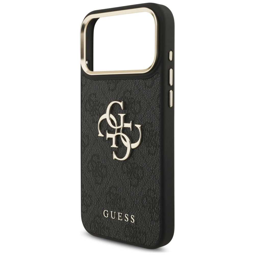 Husa pentru Apple iPhone 18 Pro Max / 17 Pro Max, Guess, Big 4G Classic Logo & Big Strap Metal Buttons, Neagra
