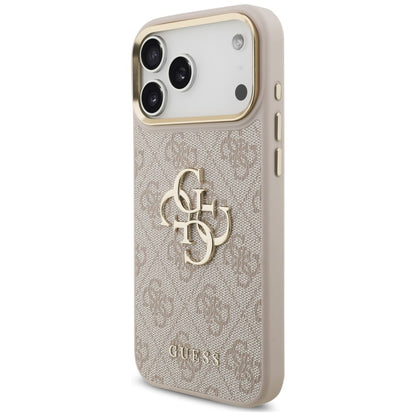 Husa pentru Apple iPhone 18 Pro Max / 17 Pro Max, Guess, Big 4G Classic Logo & Big Strap Metal Buttons, Roz