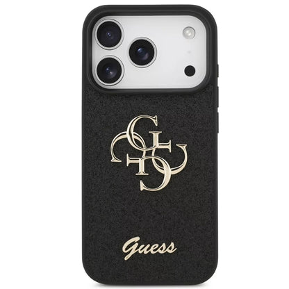 Husa pentru Apple iPhone 18 Pro Max / 17 Pro Max, Guess, Fixed Glitter Big 4G, Neagra