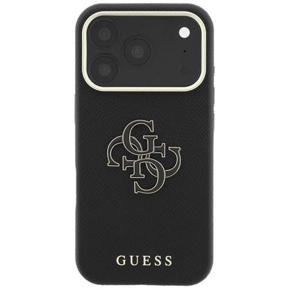 Husa pentru Apple iPhone 18 Pro Max / 17 Pro Max, Guess, Grained Big Resin Logo, Neagra