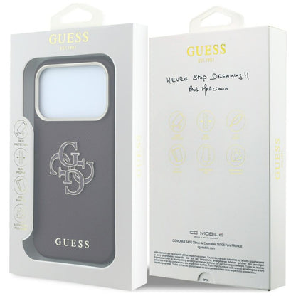 Husa pentru Apple iPhone 18 Pro Max / 17 Pro Max, Guess, Grained Big Resin Logo, Visinie