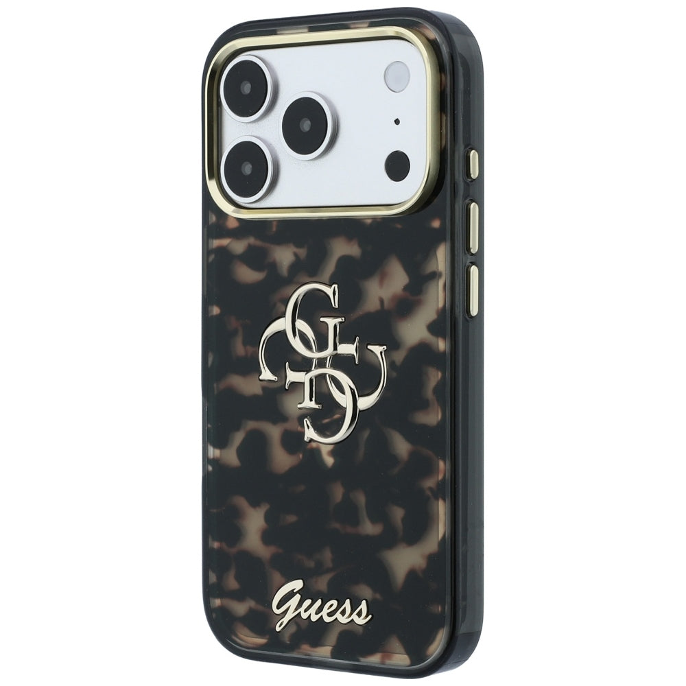 Husa pentru Apple iPhone 18 Pro Max / 17 Pro Max, Guess, IML 4G Metal Script, Maro