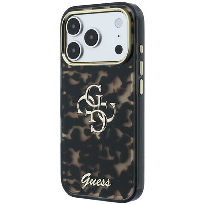 Husa pentru Apple iPhone 18 Pro Max / 17 Pro Max, Guess, IML 4G Metal Script, Maro