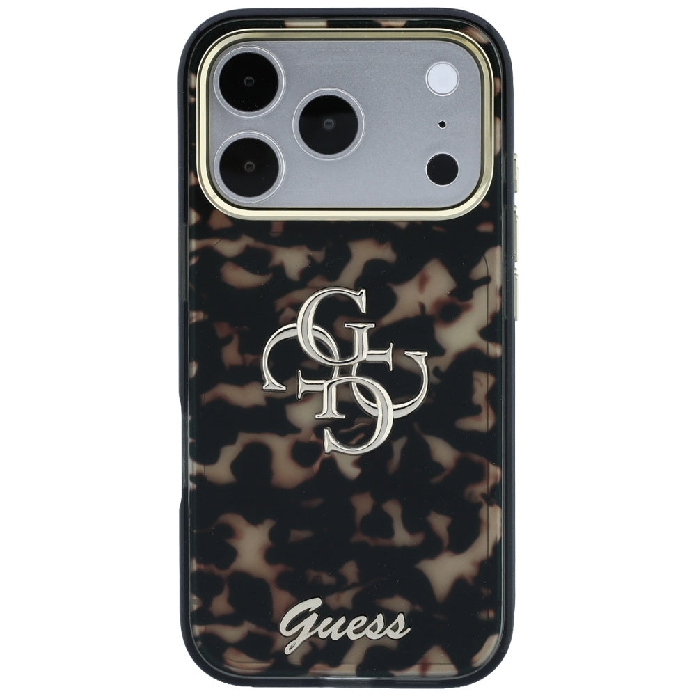 Husa pentru Apple iPhone 18 Pro Max / 17 Pro Max, Guess, IML 4G Metal Script, Maro