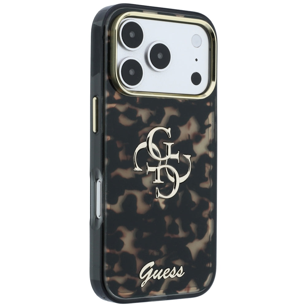 Husa pentru Apple iPhone 18 Pro Max / 17 Pro Max, Guess, IML 4G Metal Script, Maro