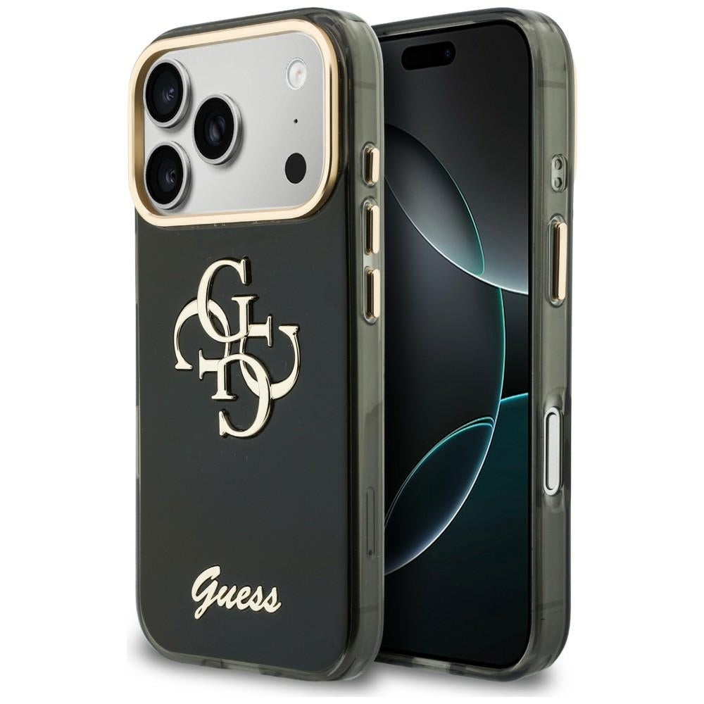 Husa pentru Apple iPhone 18 Pro Max / 17 Pro Max, Guess, IML 4G Metal Script, Neagra