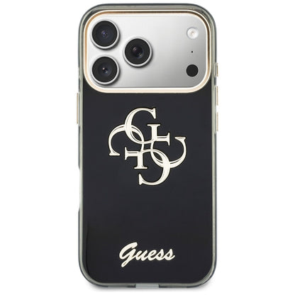 Husa pentru Apple iPhone 18 Pro Max / 17 Pro Max, Guess, IML 4G Metal Script, Neagra