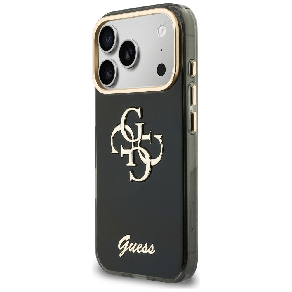 Husa pentru Apple iPhone 18 Pro Max / 17 Pro Max, Guess, IML 4G Metal Script, Neagra