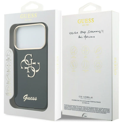 Husa pentru Apple iPhone 18 Pro Max / 17 Pro Max, Guess, IML 4G Metal Script, Neagra