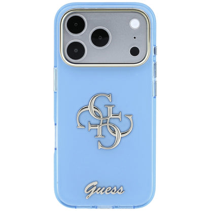 Husa pentru Apple iPhone 18 Pro Max / 17 Pro Max, Guess, IML 4G Metal Script, Bleu