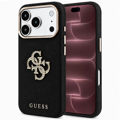 Husa pentru Apple iPhone 18 Pro Max / 17 Pro Max, Guess, Smooth Big Strass Logo, Neagra