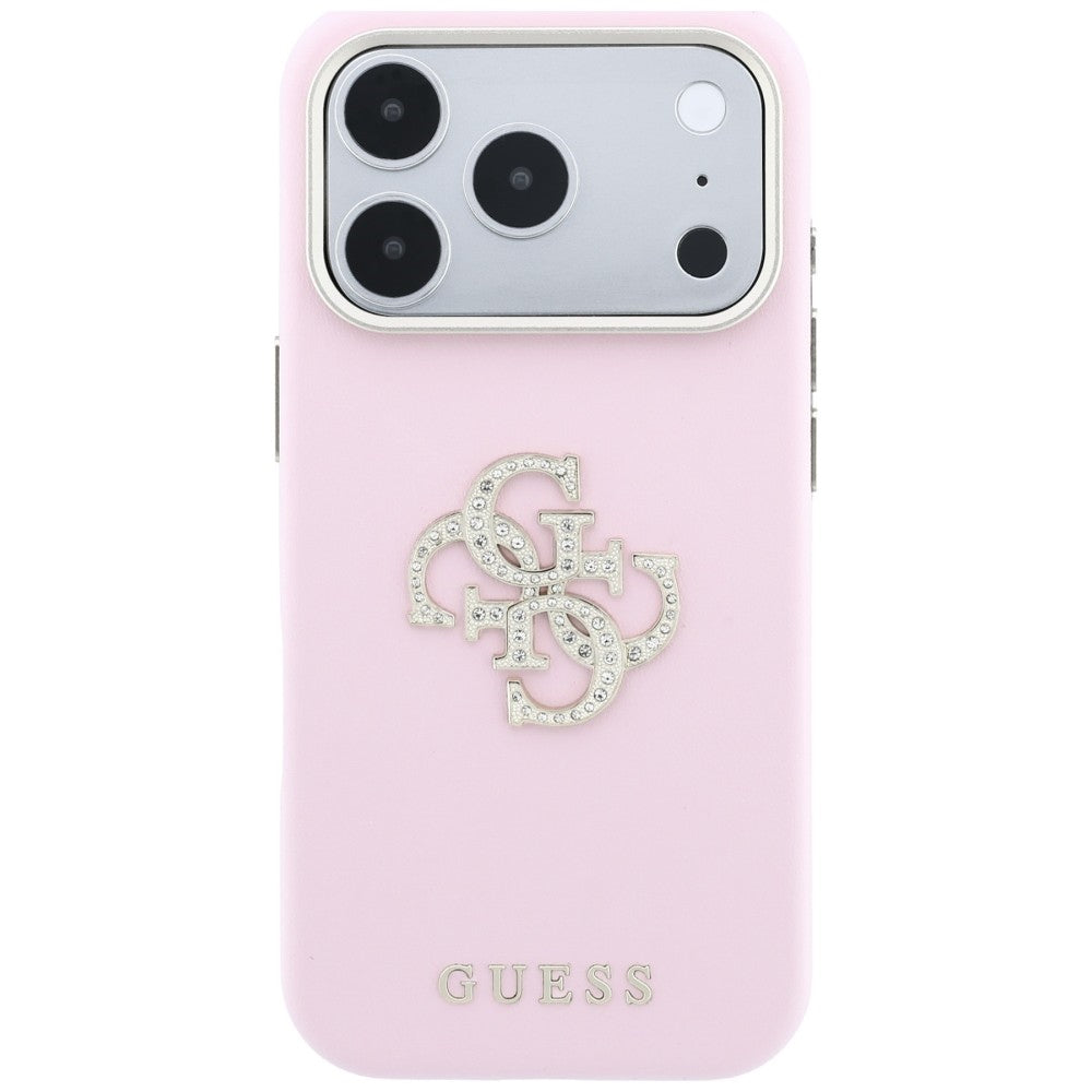 Husa pentru Apple iPhone 18 Pro Max / 17 Pro Max, Guess, Smooth Big Strass Logo, Roz