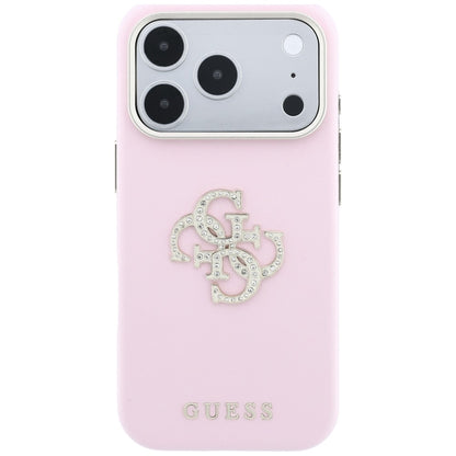 Husa pentru Apple iPhone 18 Pro Max / 17 Pro Max, Guess, Smooth Big Strass Logo, Roz
