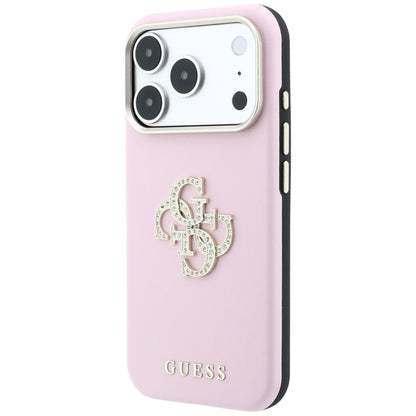 Husa pentru Apple iPhone 18 Pro Max / 17 Pro Max, Guess, Smooth Big Strass Logo, Roz