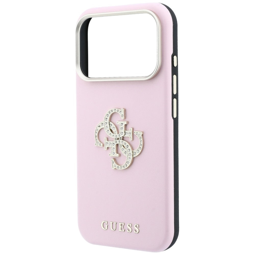 Husa pentru Apple iPhone 18 Pro Max / 17 Pro Max, Guess, Smooth Big Strass Logo, Roz