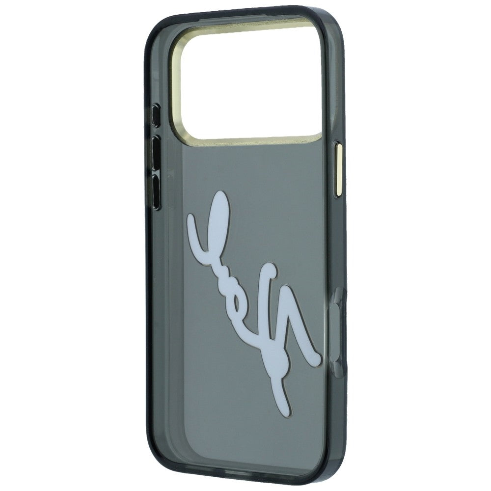 Husa pentru Apple iPhone 18 Pro Max / 17 Pro Max, Karl Lagerfeld, IML Big Signature Resin Logo Metal Frame, Neagra
